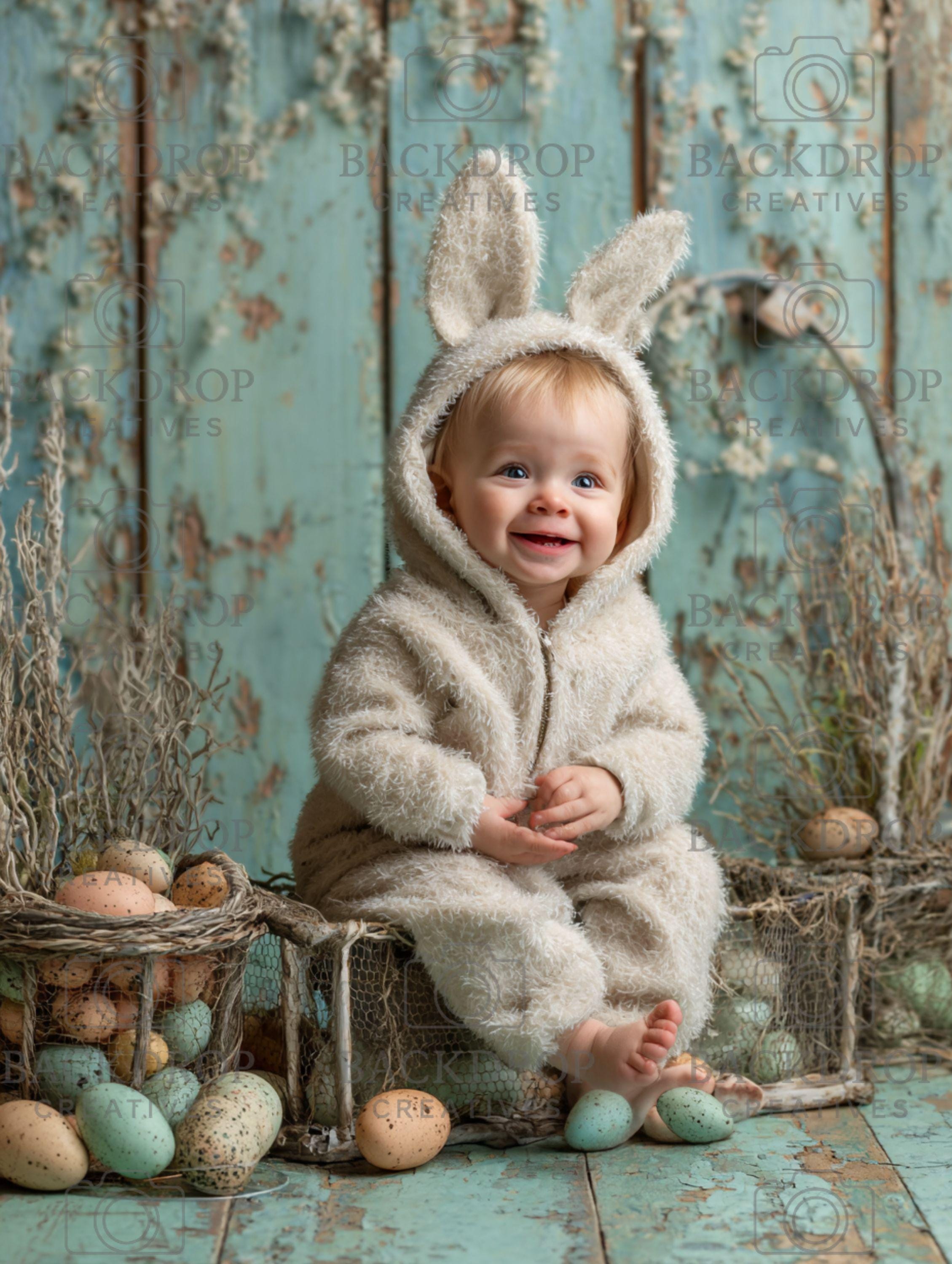 Easter Baby Spring Floral Digital Backdrop Set | Newborn, Toddler (Digital Download)