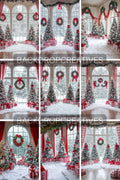Winter Wonderland Backdrop | Snowy Photo Backdrop | Christmas Tree Party | Romantic Winter Backdrop | Holiday Photo Booth Digital Download