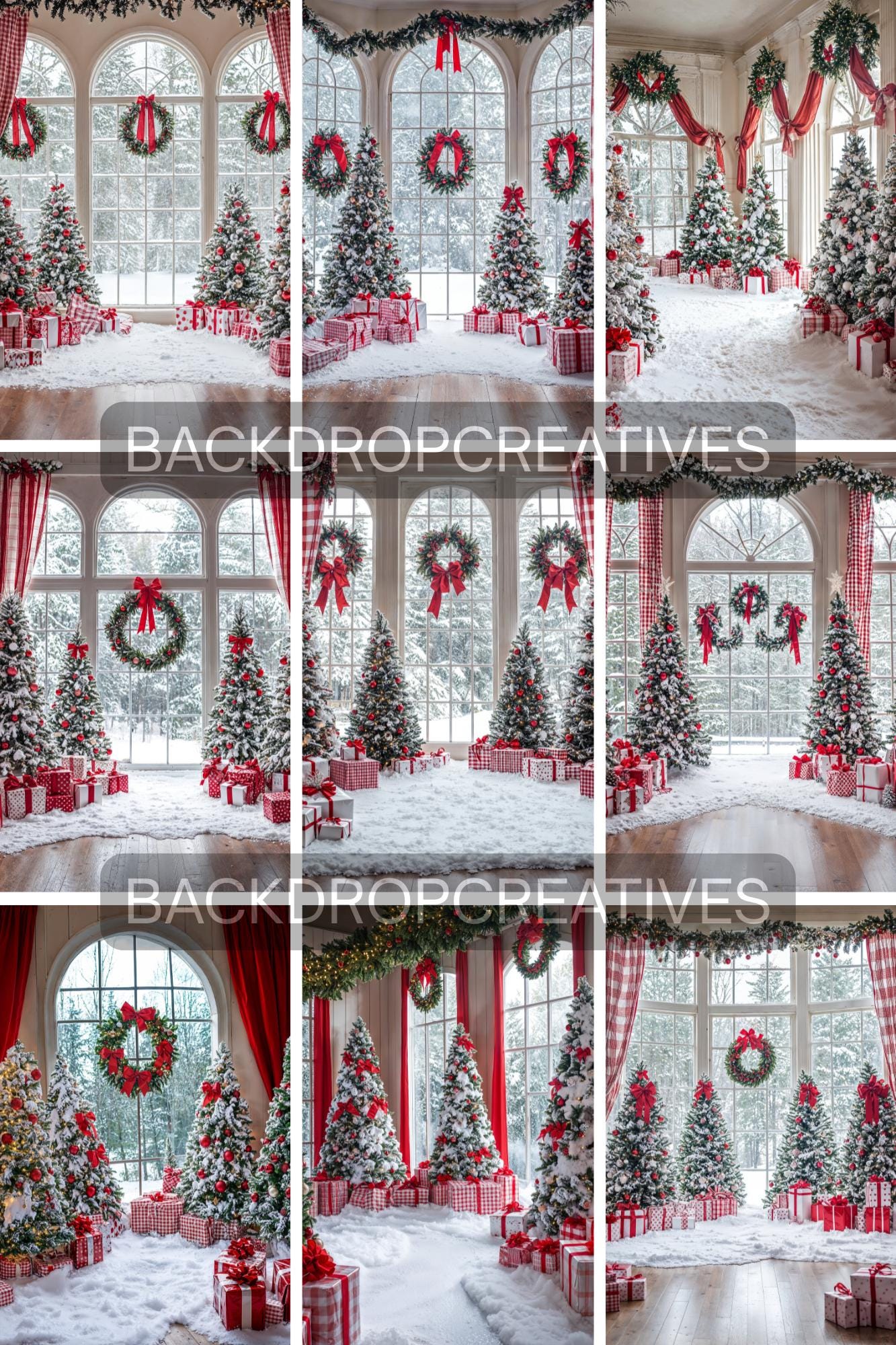Winter Wonderland Backdrop | Snowy Photo Backdrop | Christmas Tree Party | Romantic Winter Backdrop | Holiday Photo Booth Digital Download