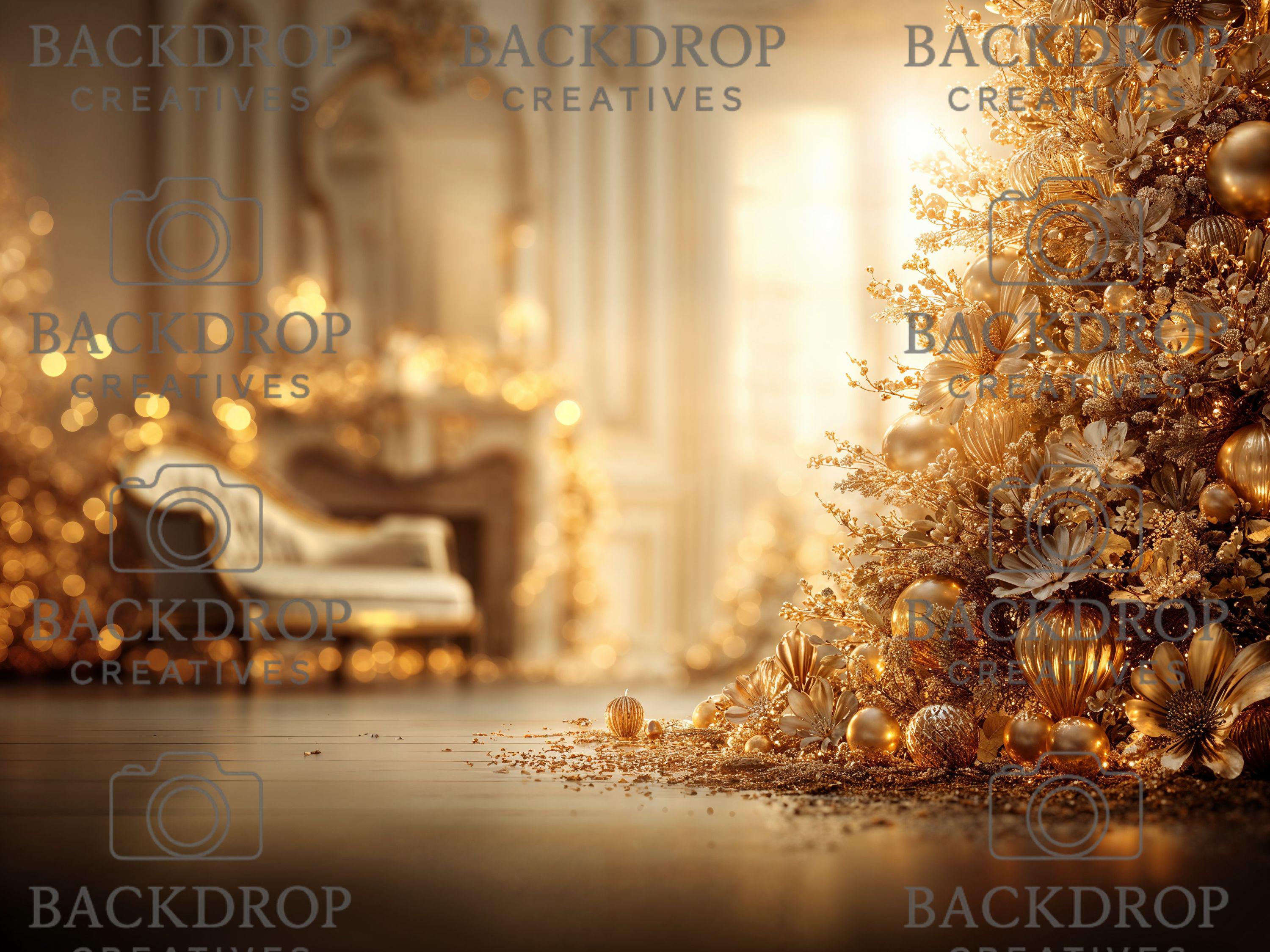 Gold Christmas Baby Toddler Set Digital Backdrops Bundle, Child Backdrops, Studio Overlays