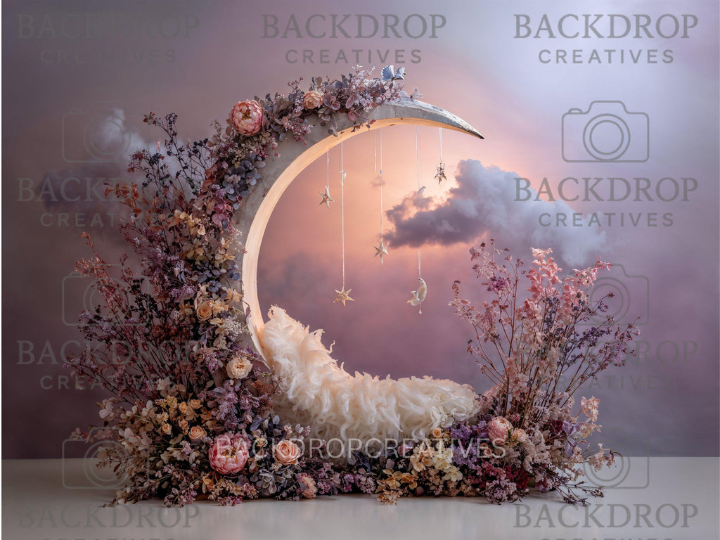 Baby Moon 2 Digital Backdrop, Newborn Background, Baby Backdrop, Newborn Backdrops, Photoshop Background