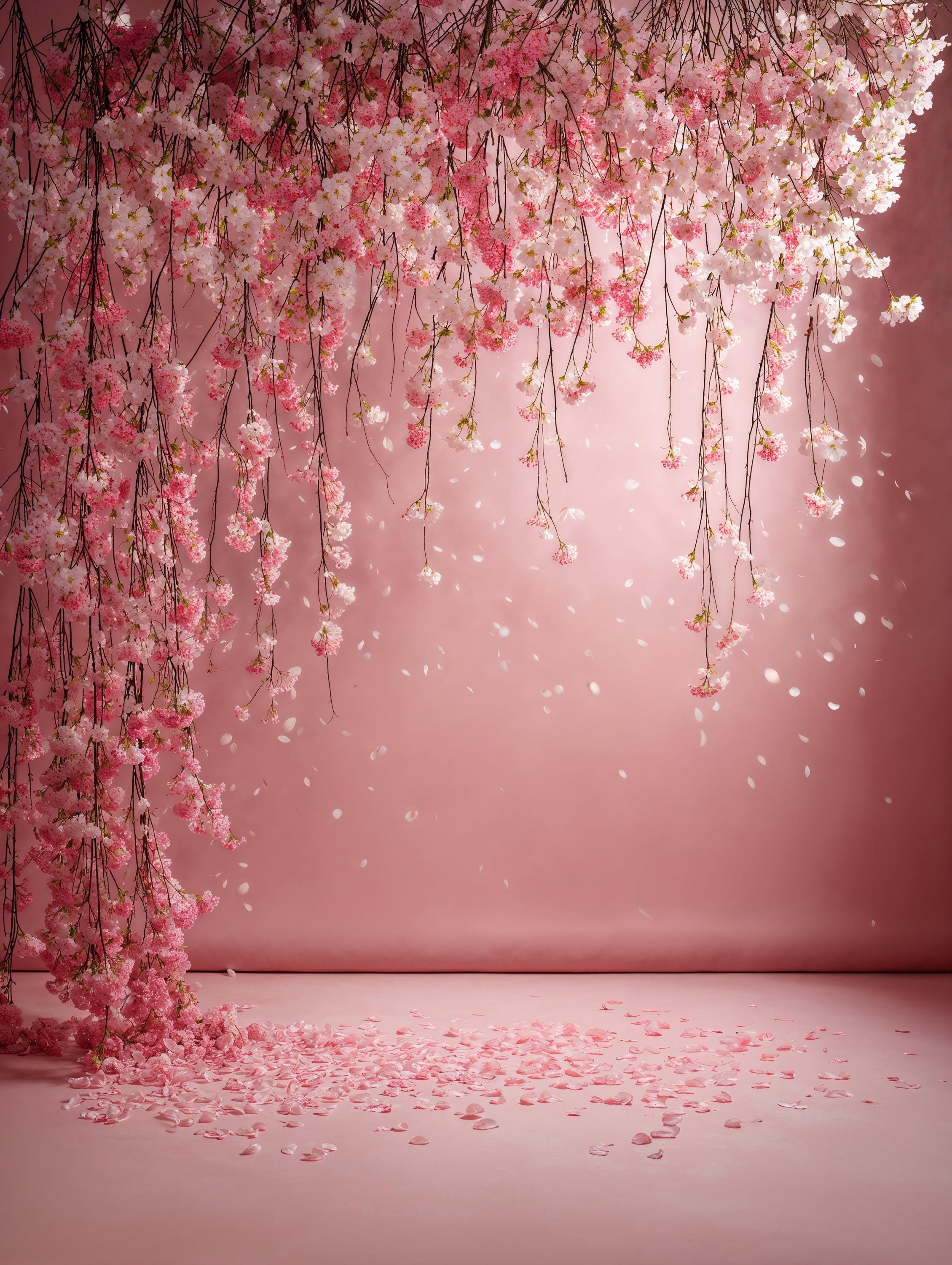 Pink Floral Digital Backdrops Set – Maternity Studio Backgrounds, Flower Blossom, Photoshop Overlays, Fine Art Textures