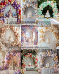 Birthday Balloon Set Digital Backdrops, Party Balloon Arch Photography (Digital Download)