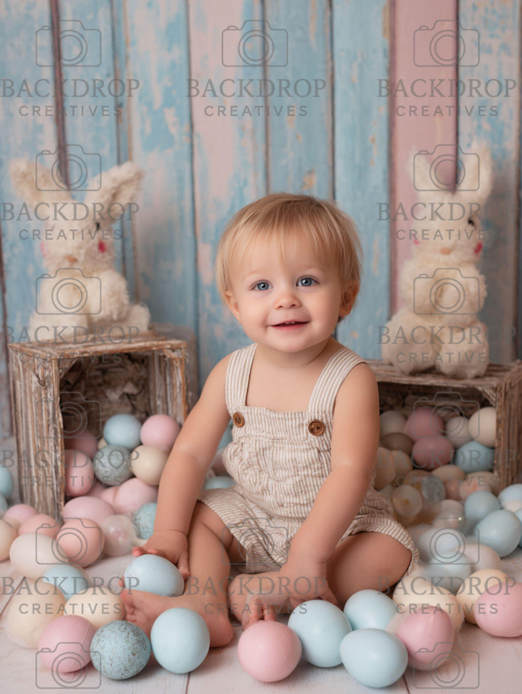 Easter Baby Spring Floral Digital Backdrop Set | Newborn, Toddler (Digital Download)