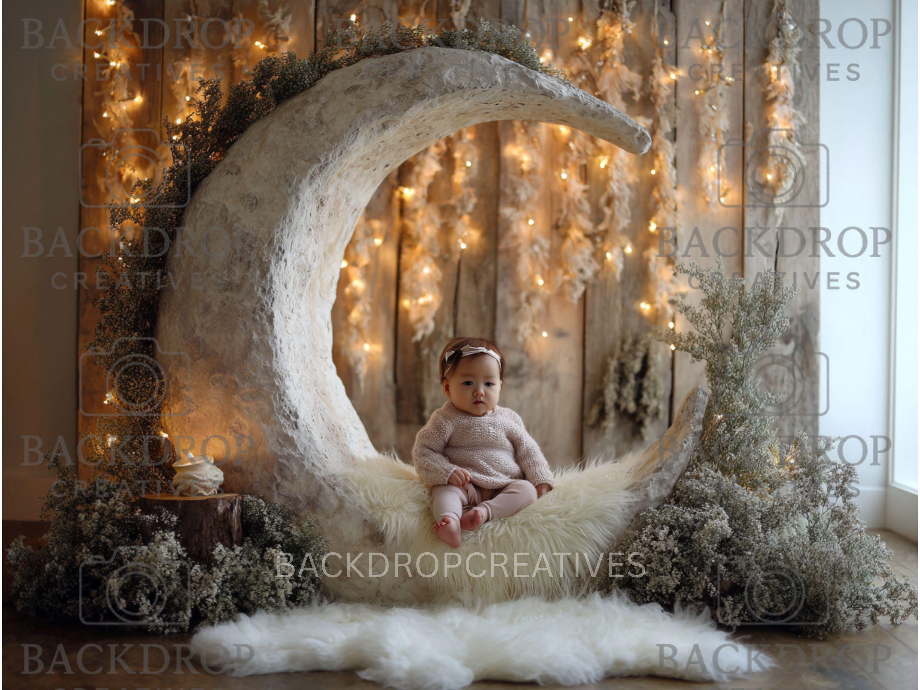 Baby Moon 7 Digital Backdrop, Newborn Background, Baby Backdrop, Newborn Backdrops, Photoshop Background