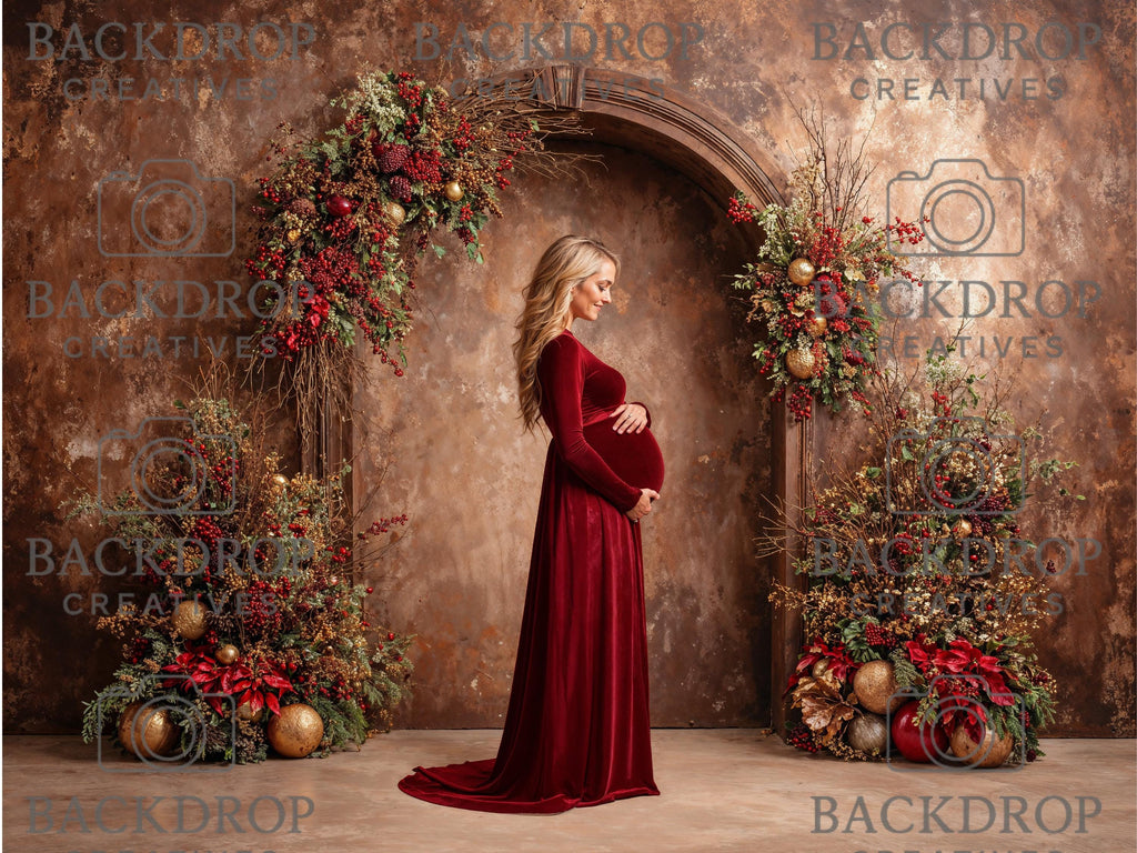 14 Brown Christmas Digital Backdrops, Maternity Backdrops, Flower Arch, Studio Overlays, Fine Art Textures