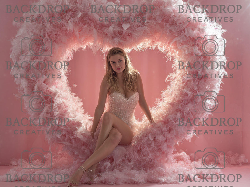 Valentine Heart Frame Arch Digital Backdrop Set | Valentine's Day, Maternity, Baby Shower