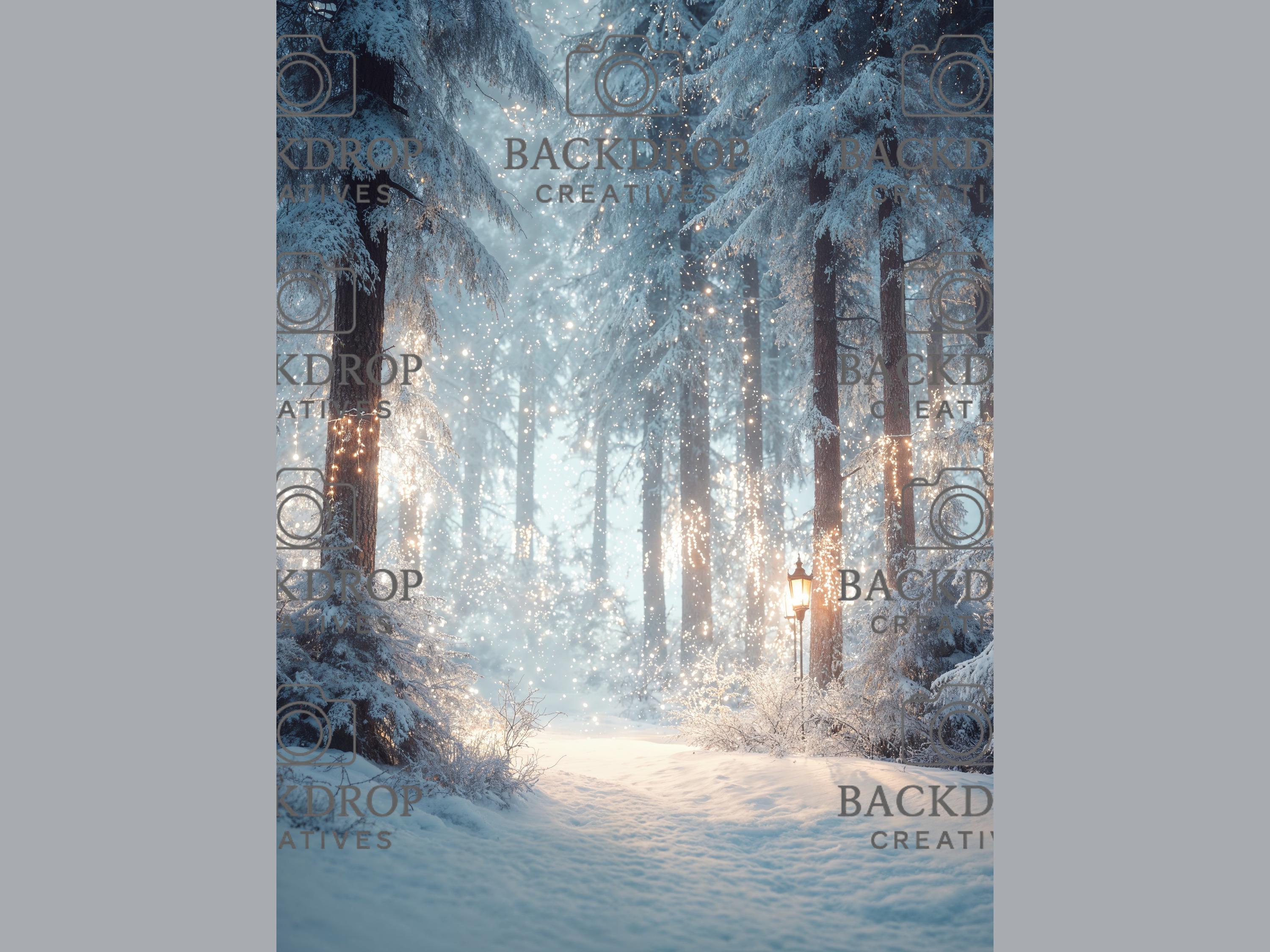Snowy Winter Forest Set Digital Backdrops, Photoshop Background Bundle, Christmas Photo, Studio Overlays