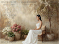 Painterly Boho Backdrop, Bride Backdrop, Digital Backdrop, Floral Set, Digital Background, Fine Art Texture, Beige Studio