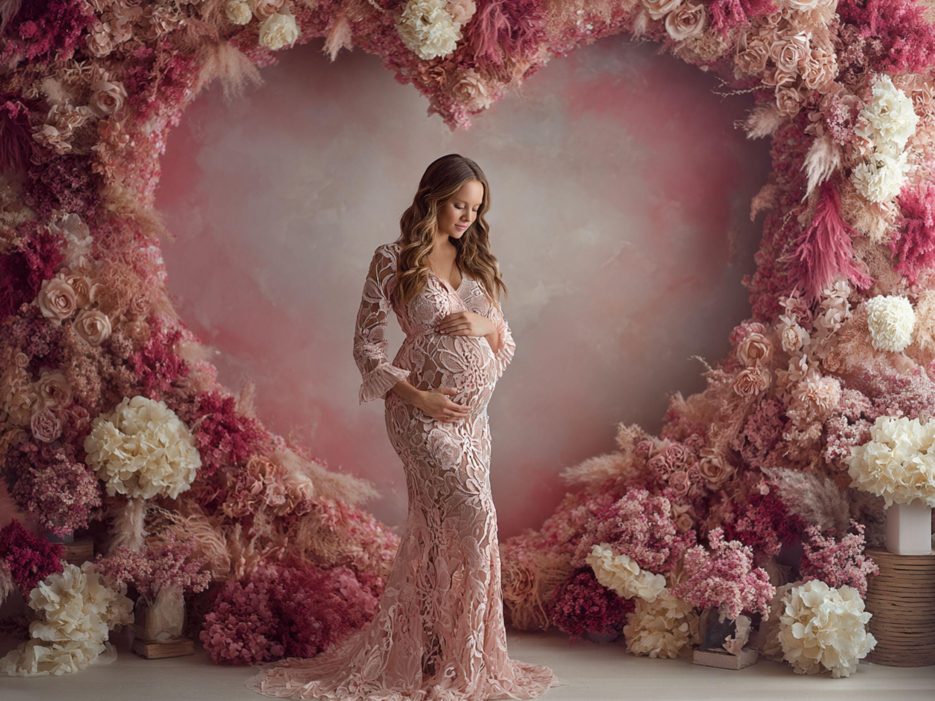 Valentine Heart Frame Arch Digital Backdrop Set | Valentine's Day, Maternity, Baby Shower (Digital Download)