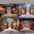 Red Christmas Backdrop | Cozy Winter Entrance Backdrop | Christmas Party Decor | Holiday Photo Booth (Digital Download)