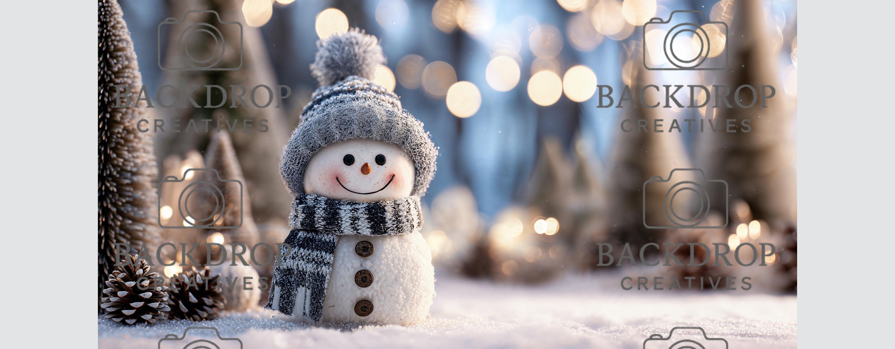 Winter Wonderland Backdrop | Snowman Backdrop | Newborn Baby Photography | Holiday Photo Booth Christmas Backdrop (Digital Download)