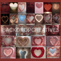 Valentine Heart Frame Arch Digital Backdrop Set | Valentine's Day, Maternity, Baby Shower