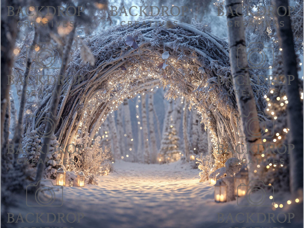 Realistic Snowy Winter Forest Set Digital Backdrops, Photoshop Background Bundle, Christmas Photo, Studio Overlays