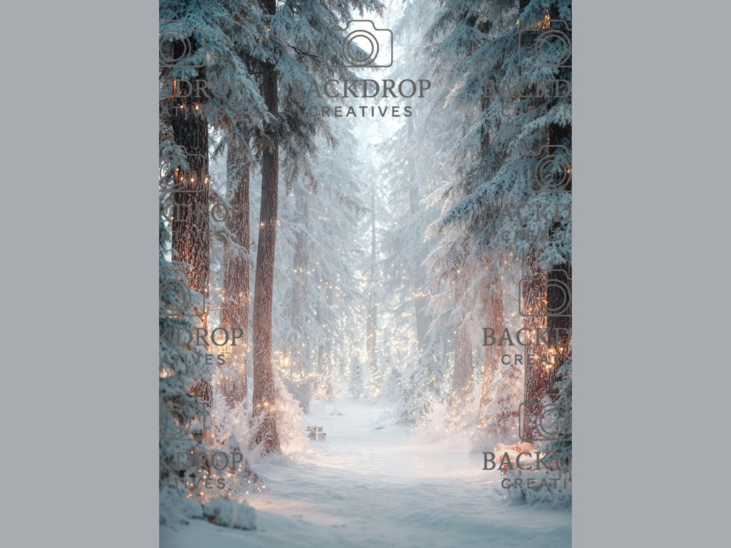 Snowy Winter Forest Set Digital Backdrops, Photoshop Background Bundle, Christmas Photo, Studio Overlays
