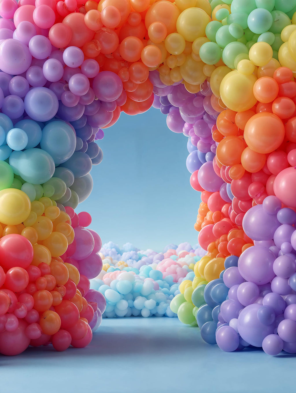 10 Kids Birthday Balloon Backdrops, Children Party Rainbow Balloon Arch Photography (Digital Download)