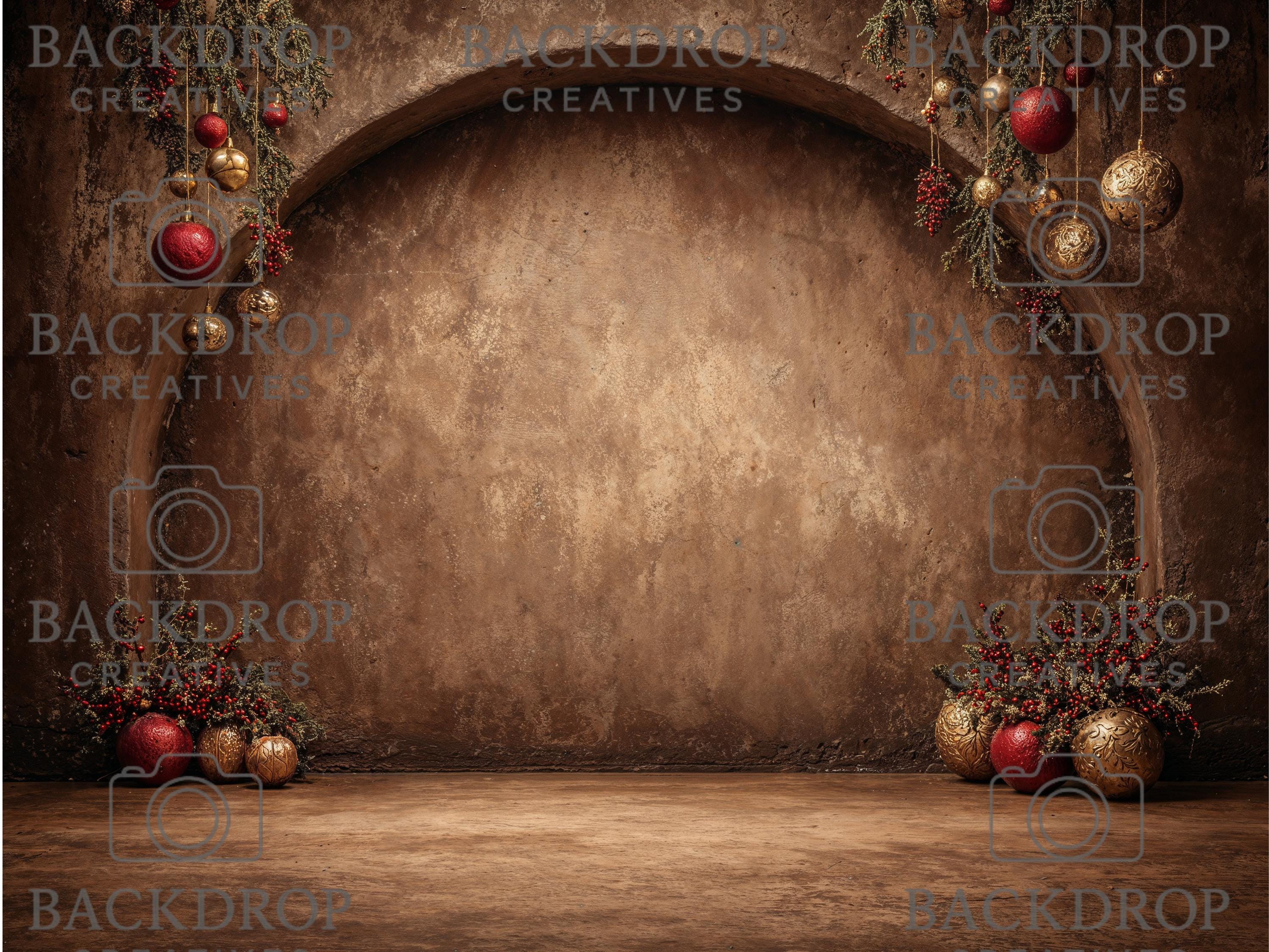 14 Brown Christmas Digital Backdrops, Maternity Backdrops, Flower Arch, Studio Overlays, Fine Art Textures