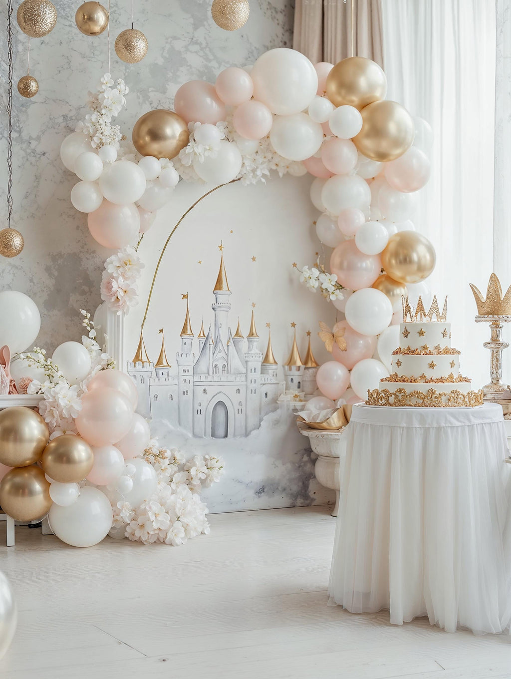 Birthday Balloon Set Digital Backdrops, Party Balloon Arch Photography (Digital Download)