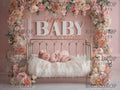 Iron Baby Flower Bed 4 Digital Backdrop, Newborn Background, Baby Backdrop, Newborn Backdrops