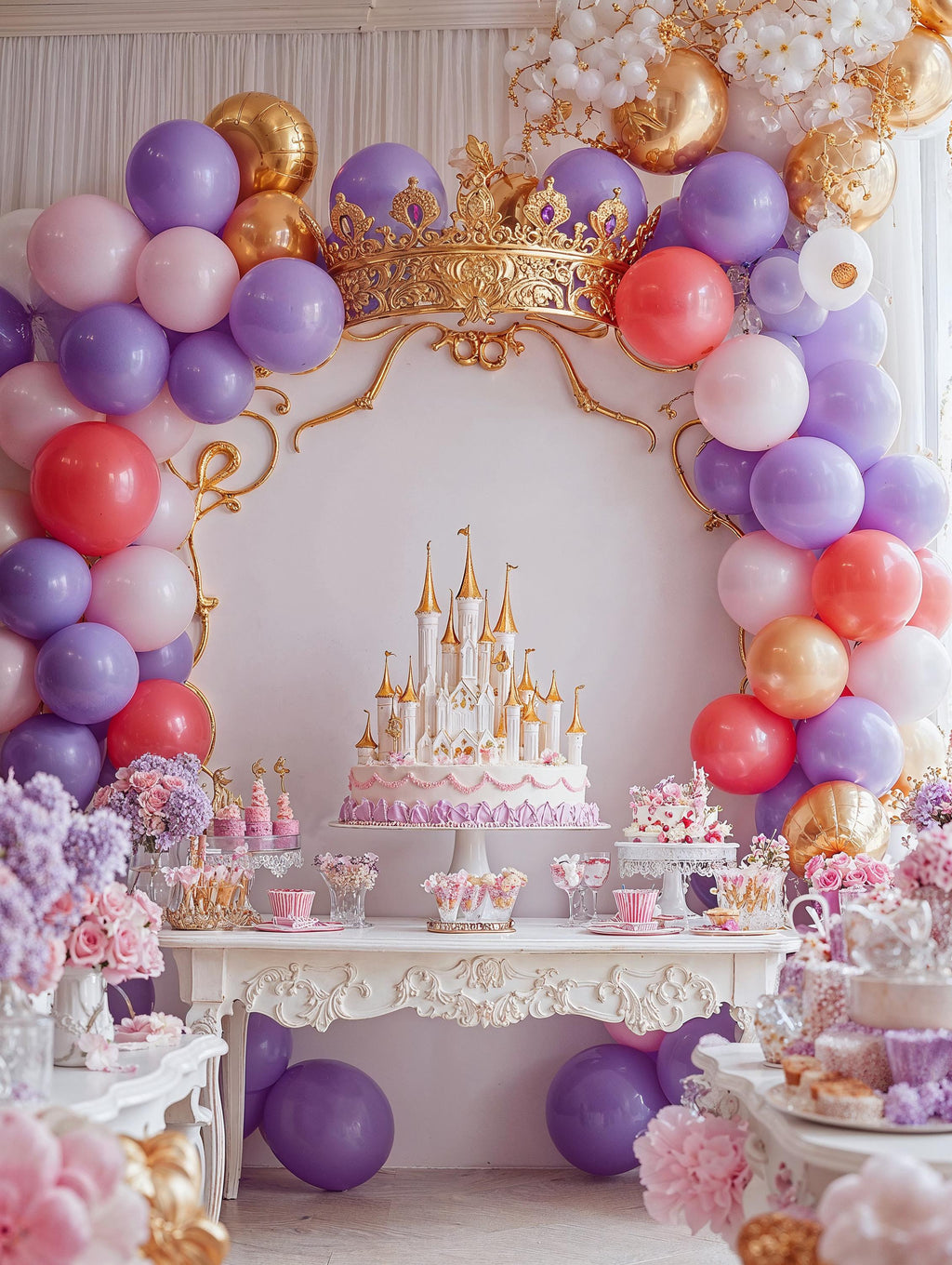 Birthday Balloon Set Digital Backdrops, Party Balloon Arch Photography (Digital Download)