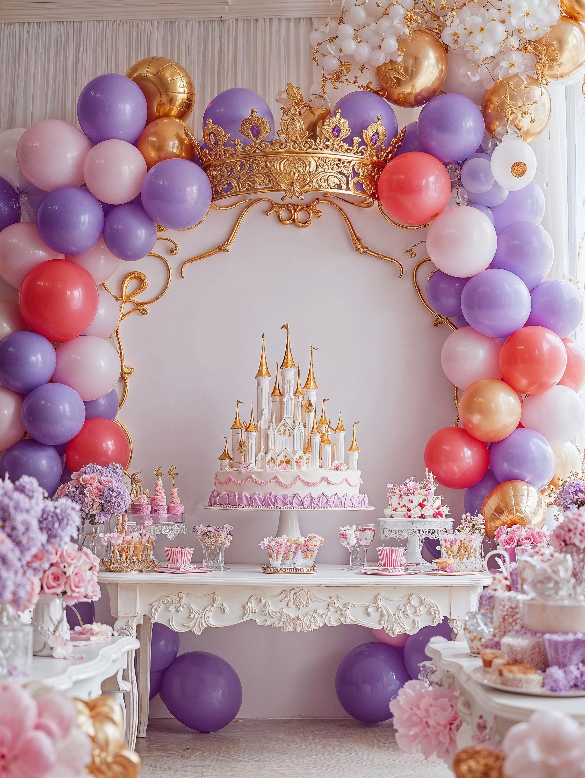 Birthday Balloon Set Digital Backdrops, Party Balloon Arch Photography (Digital Download)