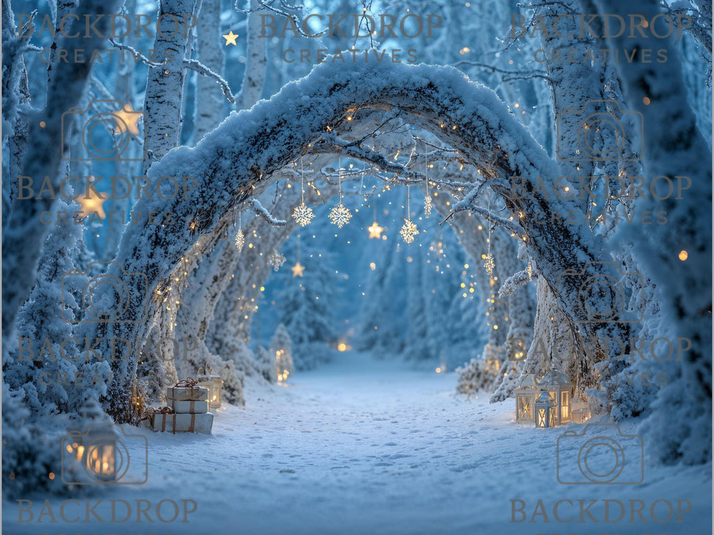 Realistic Snowy Winter Forest Set Digital Backdrops, Photoshop Background Bundle, Christmas Photo, Studio Overlays