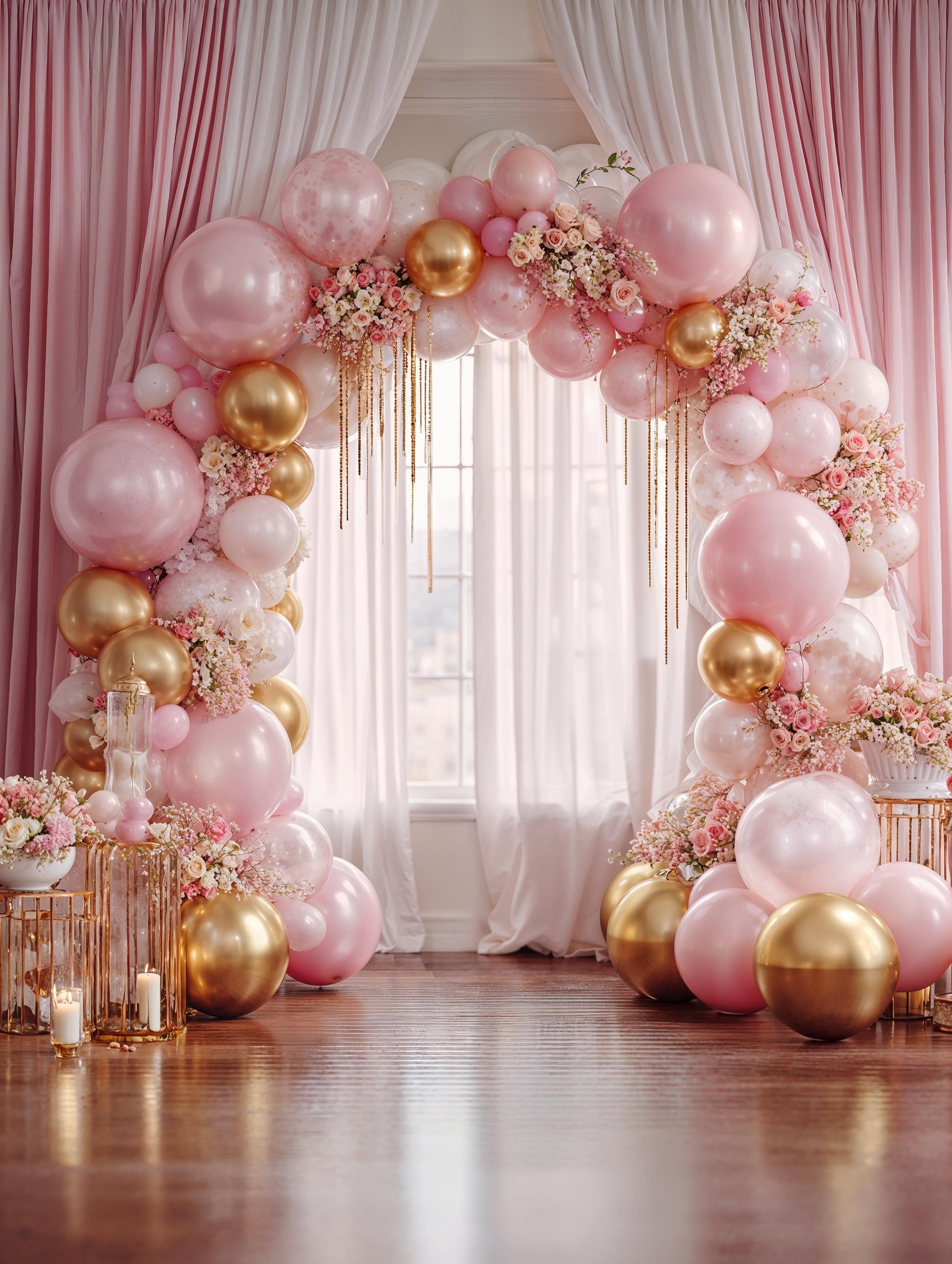 15 Birthday Photography Backdrops, Balloon Backdrops, Arch Backdrops, Kids Party Glam, Festive Overlays (Digital Download)