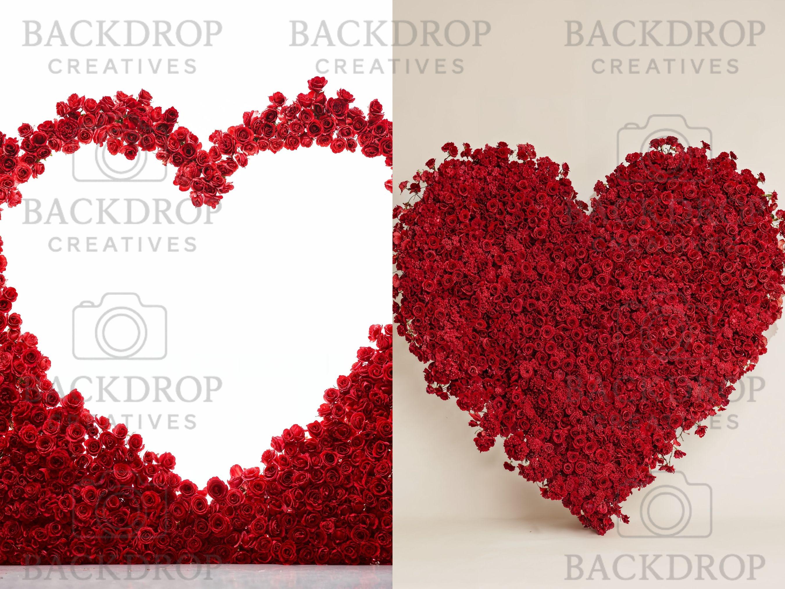 Valentines Day Rose Arch Digital Backdrop Set | Maternity, Baby Shower (Digital Download)