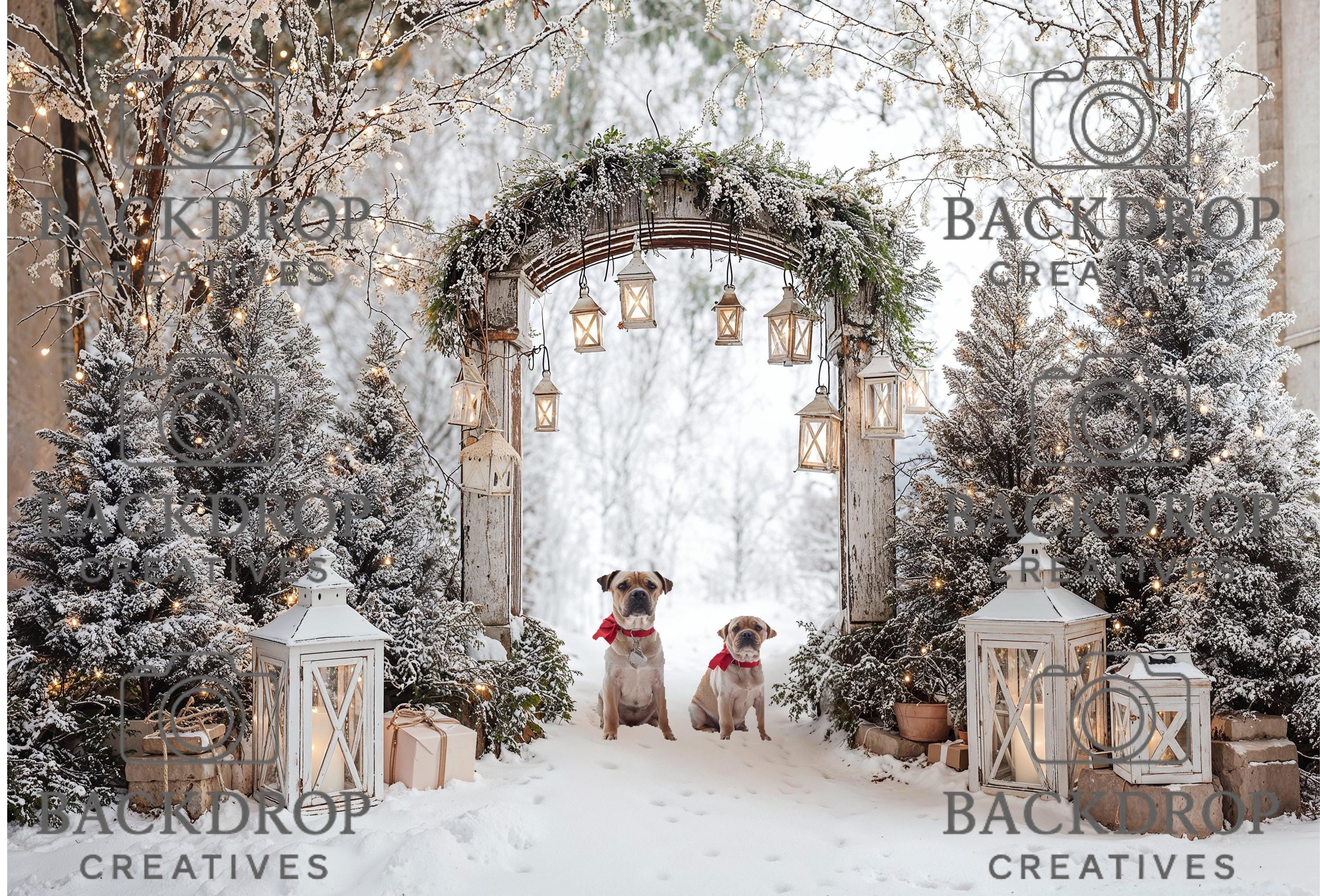 Winter Wonderland Backdrop | Snowy Photo | Christmas Party Decor | Holiday Photo Booth (Digital Download)