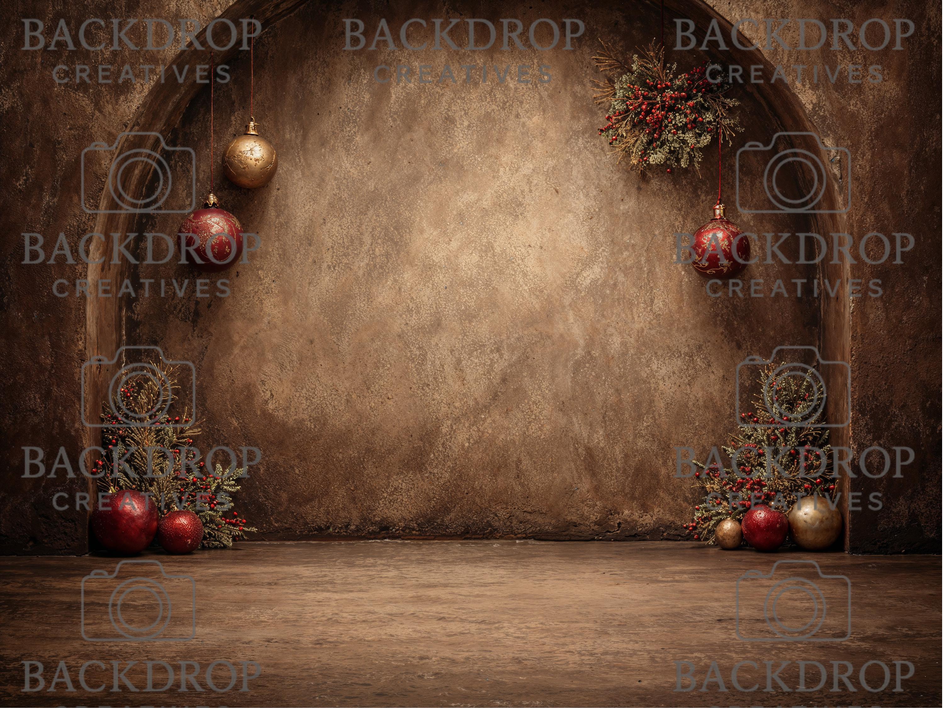 Boho Christmas Set Digital Backdrops, Maternity Backdrops, Flower Arch, Studio Overlays, Fine Art Textures