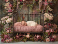 Iron Baby Flower Bed 2 Digital Backdrop, Newborn Background, Baby Backdrop, Newborn Backdrops