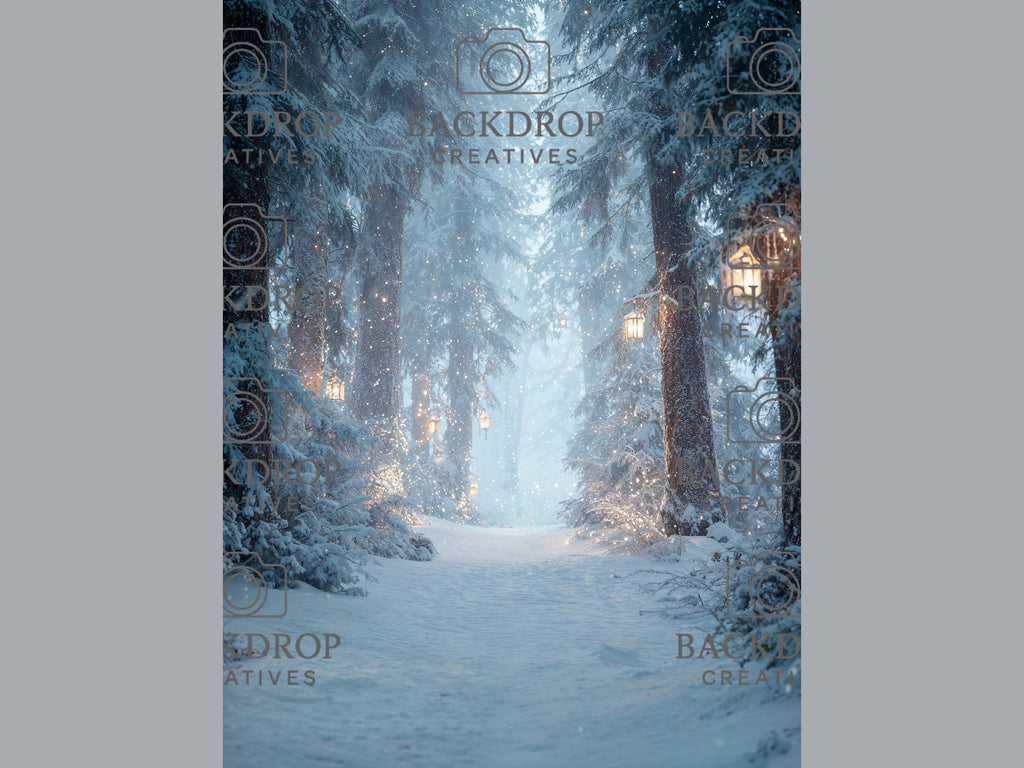 Snowy Winter Forest Set Digital Backdrops, Photoshop Background Bundle, Christmas Photo, Studio Overlays