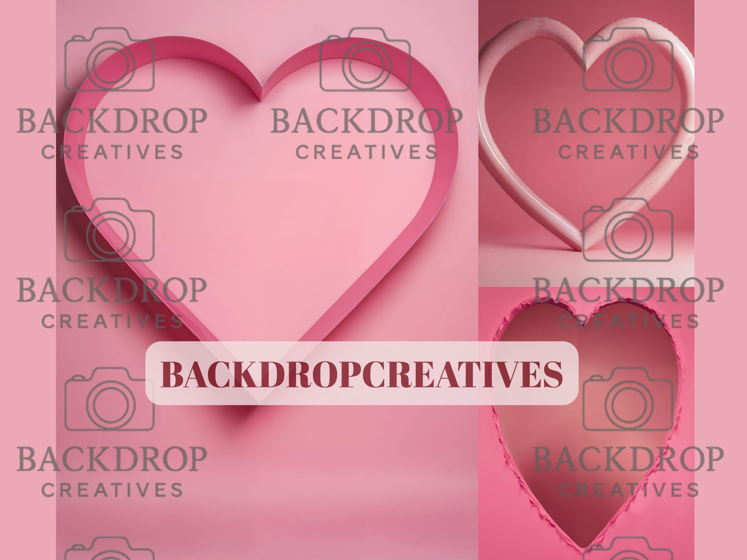 Pink Heart Digital Backdrop Set | Maternity, Valentines Day, Baby Shower (Digital Download)