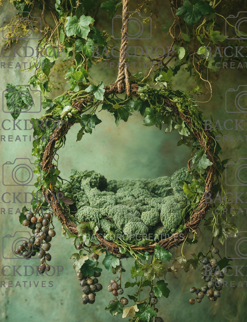 Green Forest Newborn Swing Digital Backdrop, Newborn photo backdrop Prop, Photoshop Overlay