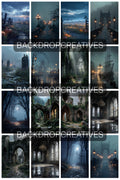 20 Creepy Halloween Photography Backdrops: Haunted & Festive (Digital Download 300 dpi, 10000x7500 px)