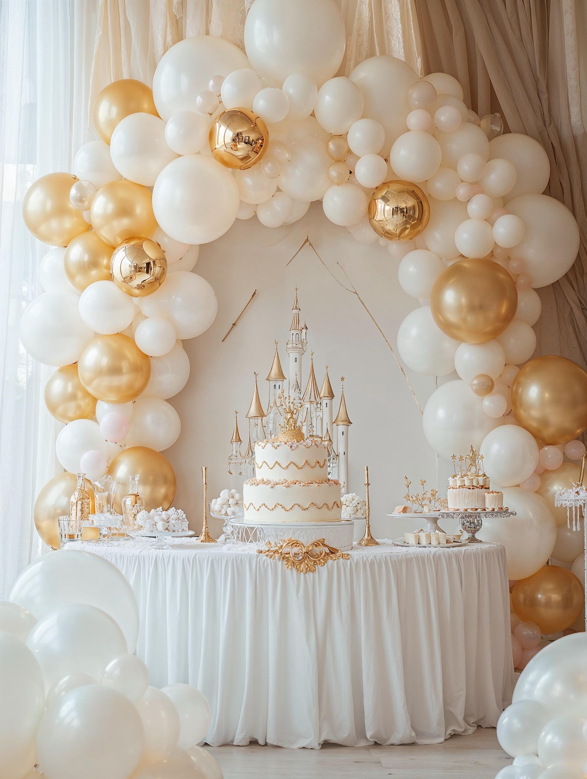 Birthday Balloon Set Digital Backdrops, Party Balloon Arch Photography (Digital Download)