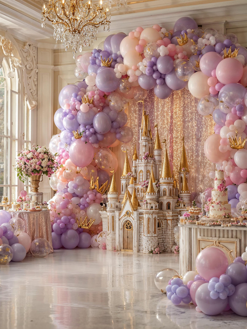 Birthday Balloon Set Digital Backdrops, Party Balloon Arch Photography (Digital Download)