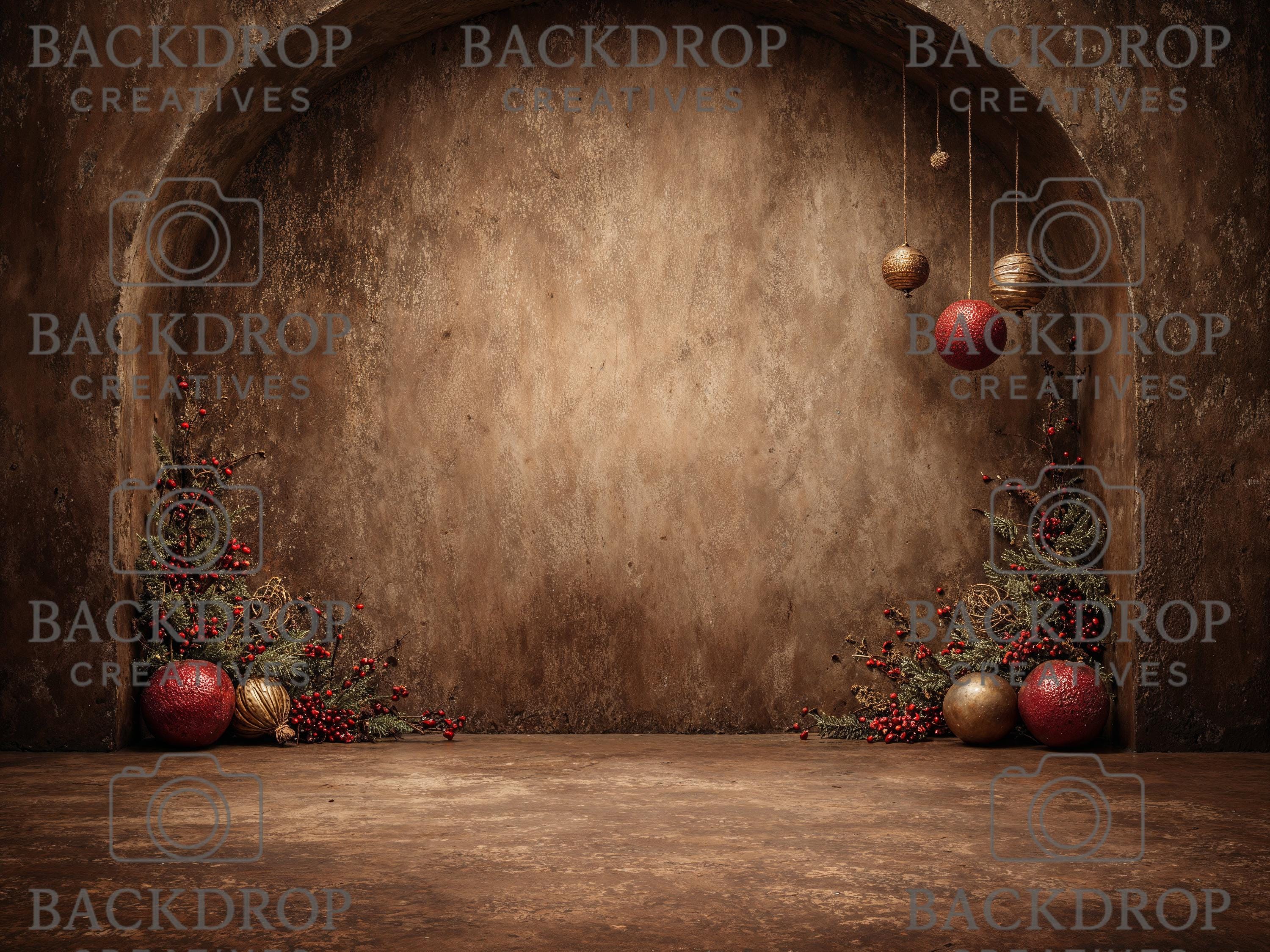 Boho Christmas Set Digital Backdrops, Maternity Backdrops, Flower Arch, Studio Overlays, Fine Art Textures