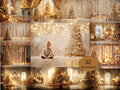 Gold Christmas Baby Toddler Set Digital Backdrops Bundle, Child Backdrops, Studio Overlays