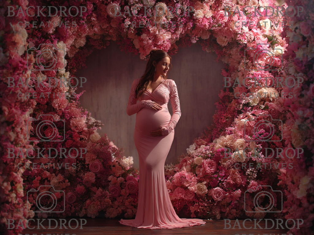 Valentine Heart Frame Arch Digital Backdrop Set | Valentine's Day, Maternity, Baby Shower