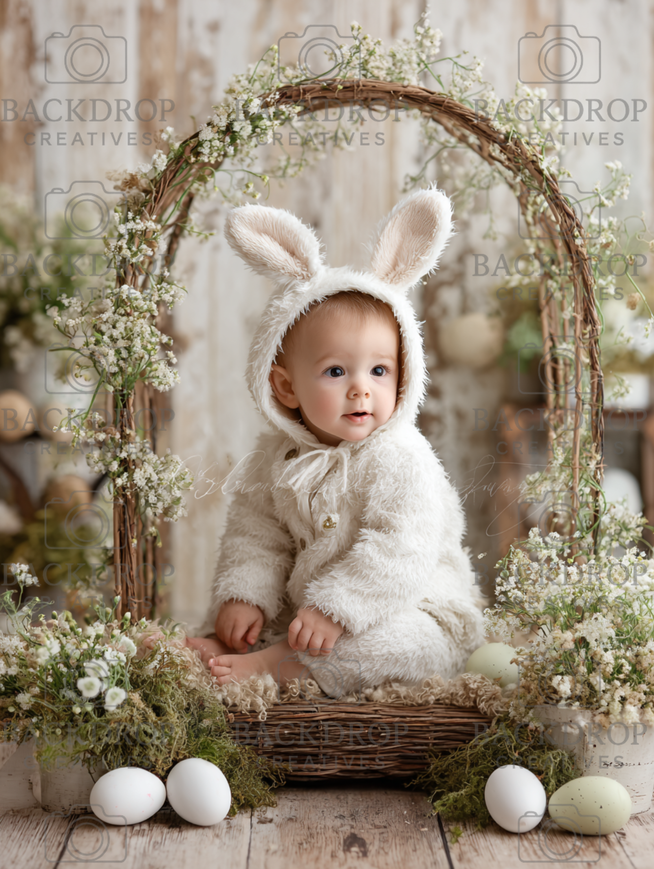 Baby Easter Digital Backdrop FREEBIE