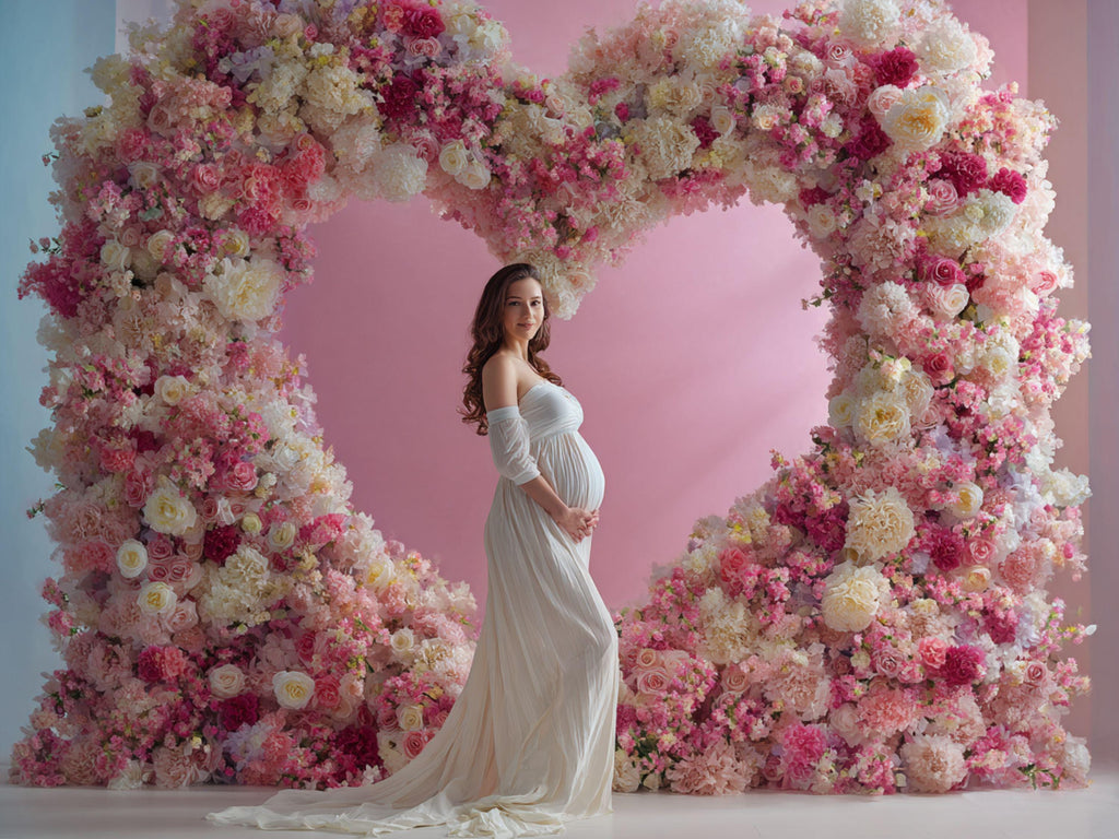 Valentine Heart Frame Arch Digital Backdrop Set | Valentine's Day, Maternity, Baby Shower