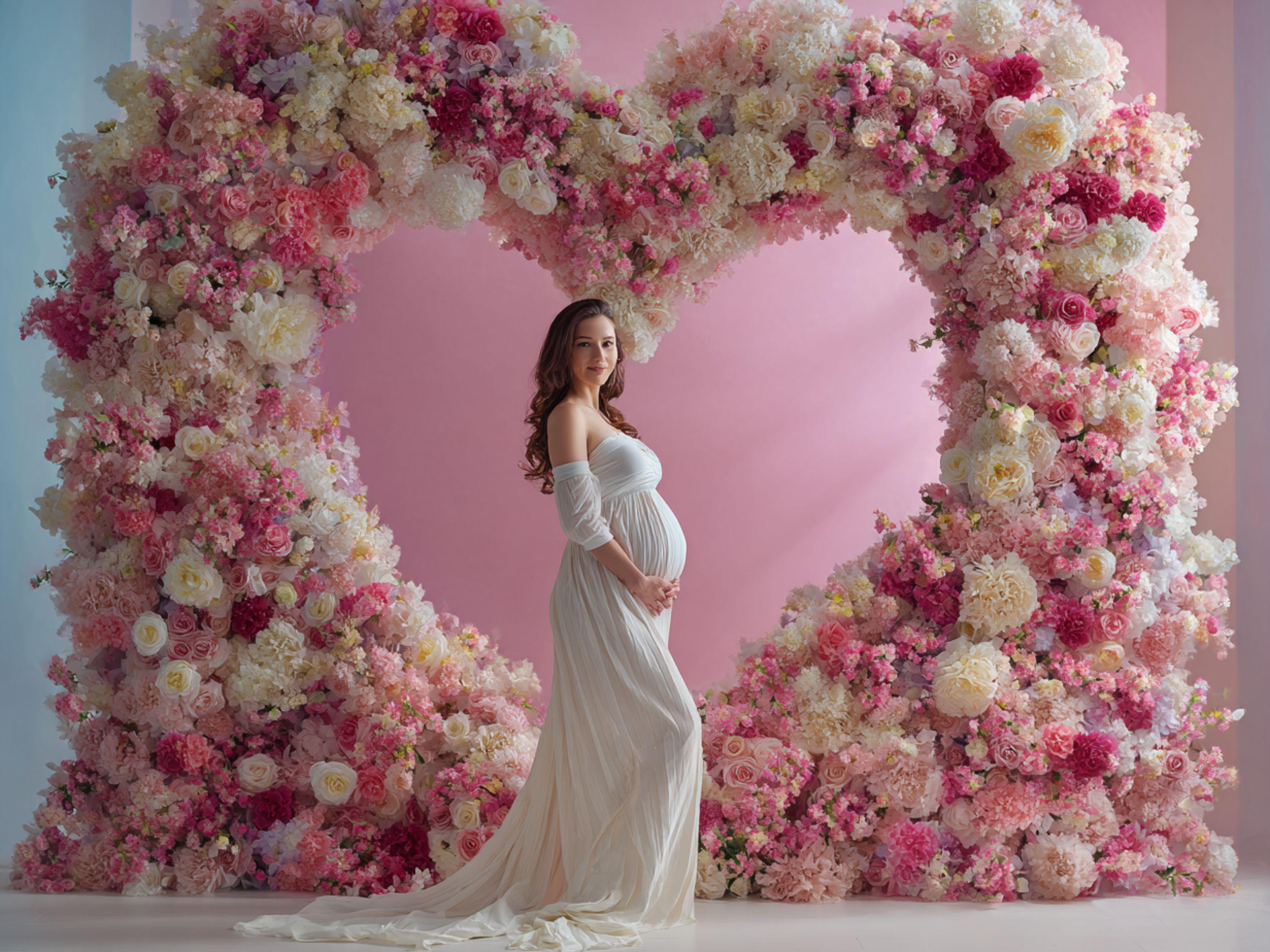 Valentine Heart Frame Arch Digital Backdrop Set | Valentine's Day, Maternity, Baby Shower