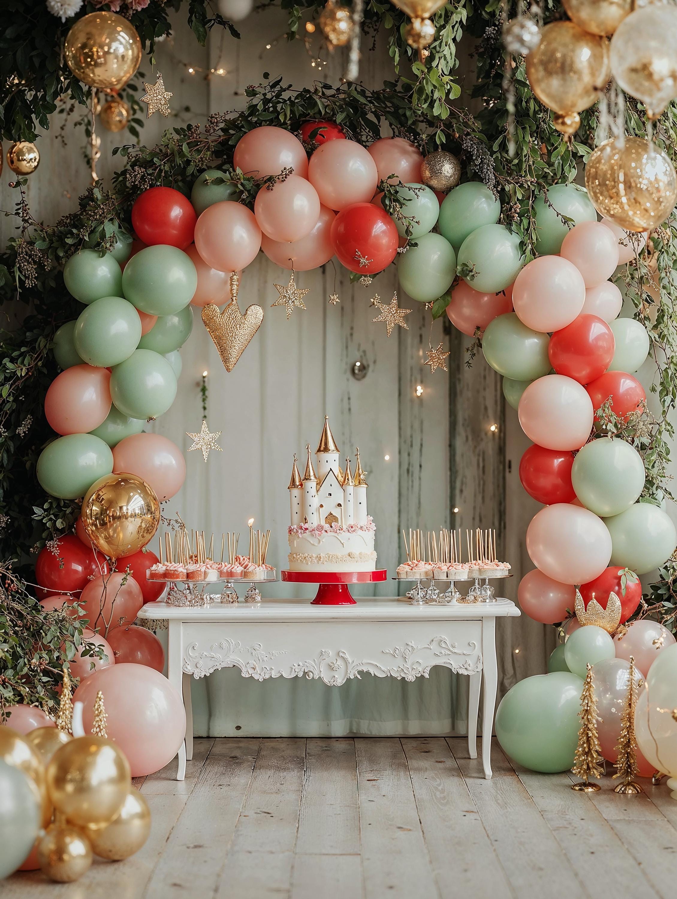 Birthday Balloon Set Digital Backdrops, Party Balloon Arch Photography (Digital Download)