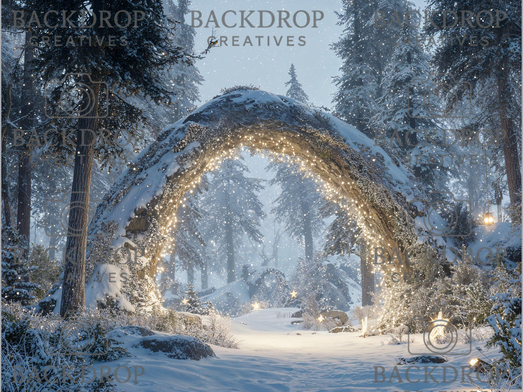 Realistic Snowy Winter Forest Set Digital Backdrops, Photoshop Background Bundle, Christmas Photo, Studio Overlays