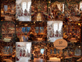 Santa Workshop Set Digital Backdrop, Photoshop Background Bundle, Christmas Photo, Studio Overlays