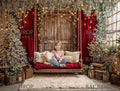 Red Christmas Backdrop | Christmas Swing Backdrop | Christmas Party Decor | Holiday Photo Booth Christmas Backdrop (Digital Download)