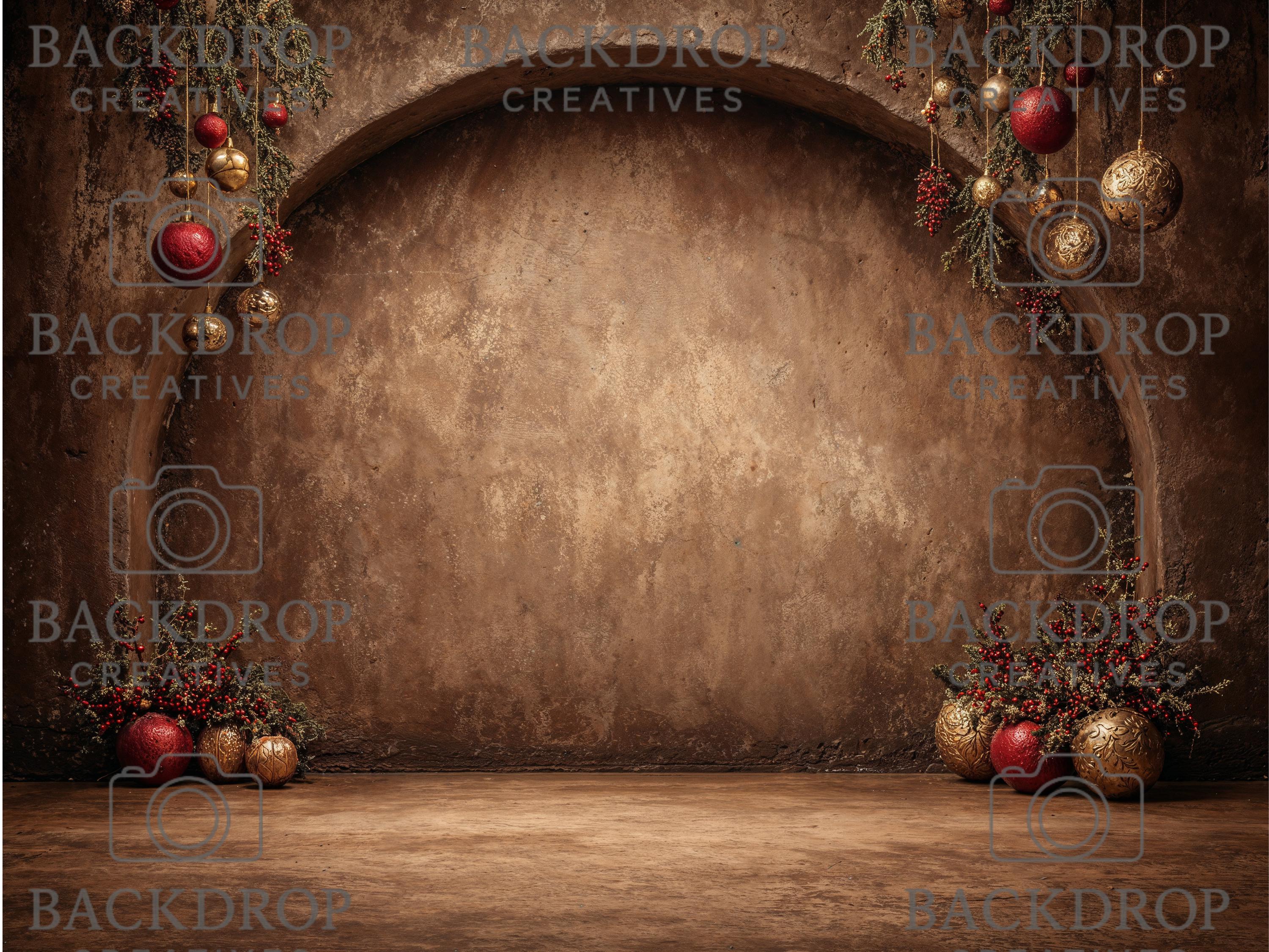 Boho Christmas Set Digital Backdrops, Maternity Backdrops, Flower Arch, Studio Overlays, Fine Art Textures