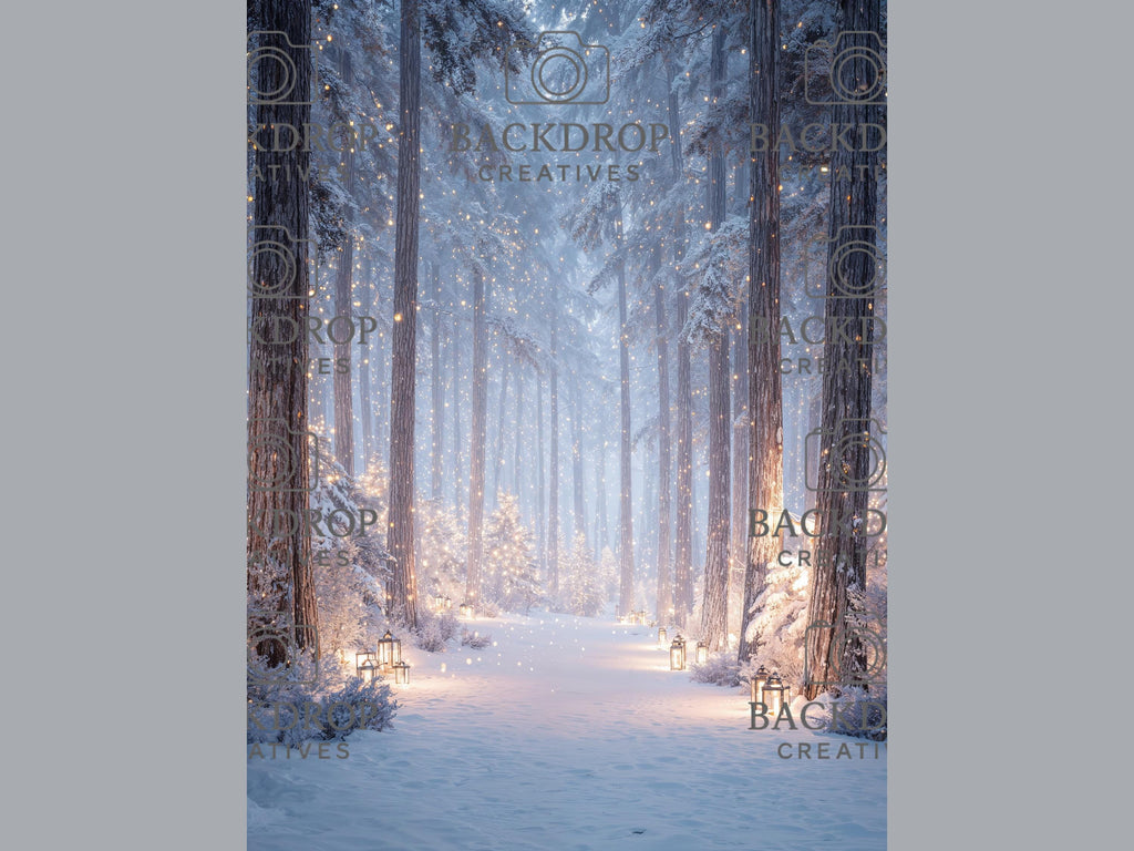 Snowy Winter Forest Set Digital Backdrops, Photoshop Background Bundle, Christmas Photo, Studio Overlays