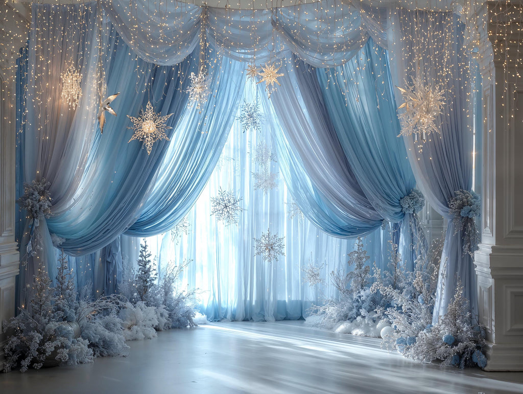Baby Boy Blue Winter Backdrop | Maternity Backdrop | Baby Shower | Christmas Backdrop (Digital Download)